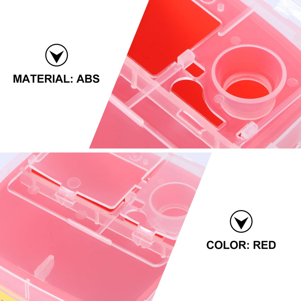 Minkissy Needle Disposal Containers Home, Razor Case Blade Recycling Box with Secure Lock Lid Compact Storage Container for Safe Used in Barbershop and Salon 6.06X3.74X3.74In