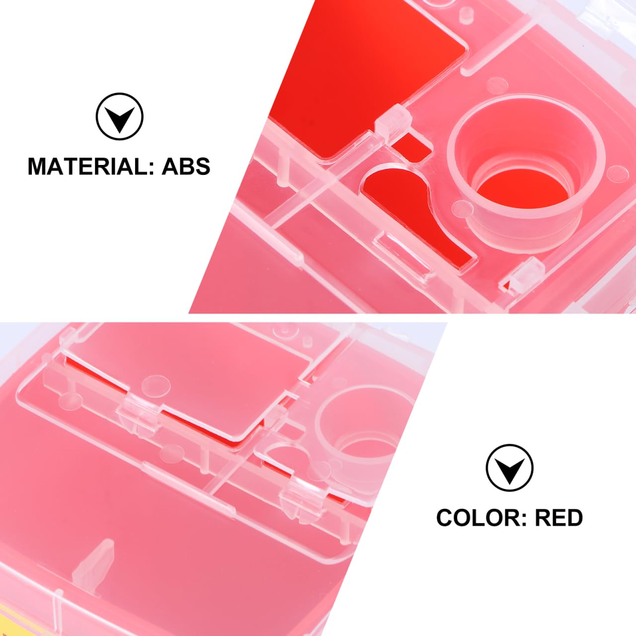 Minkissy Needle Disposal Containers Home, Razor Case Blade Recycling Box with Secure Lock Lid Compact Storage Container for Safe Used in Barbershop and Salon 6.06X3.74X3.74In
