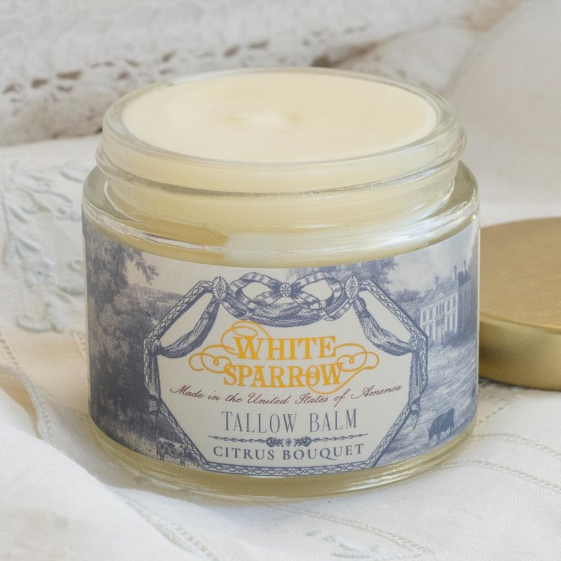 White Sparrow Farmacy Organic Grass Fed Tallow Balm - (Citrus Bouquet) Organic Tallow from Grass Fed Cows & All Organic ingredients. For Face and Body. (2.0 oz)…