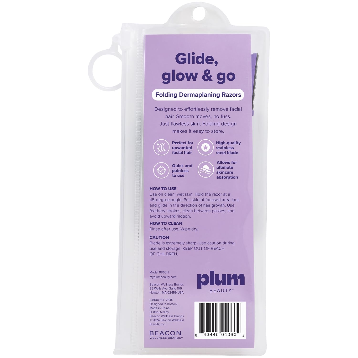 Plum Beauty Dermaplaning Razors for Women, 2-Pack (6 Folding Razors) – Quick & Painless Facial Hair Removal, Glow Up Essentials