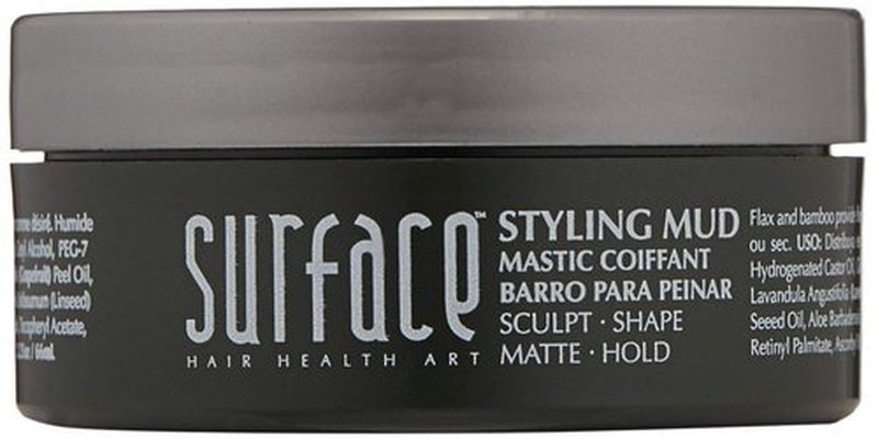 SURFACE Hair Men Styling Mud - Flexible Strong Hold with Flax and Bamboo - 2.25 oz