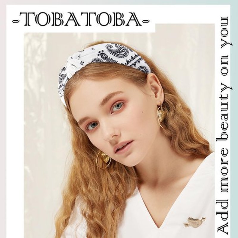TOBATOBA Bandana Headbands: Paisley Prints, Boho Style Headwraps for Women and Girls - Non-Slip Hair Accessories in Red, White, and Black