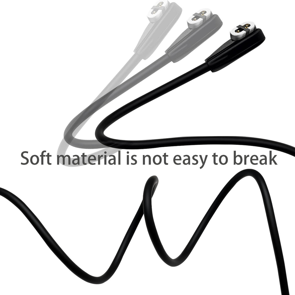 2 Pack Charger Cables Compatible with Shokz, Magnetic Replacement Charging Cable, Suitable for Aftershokz Aeropex AS800/803/Shokz Open Pro, OpenRun Mini, OpenComm Bone Conduction (2, Black)