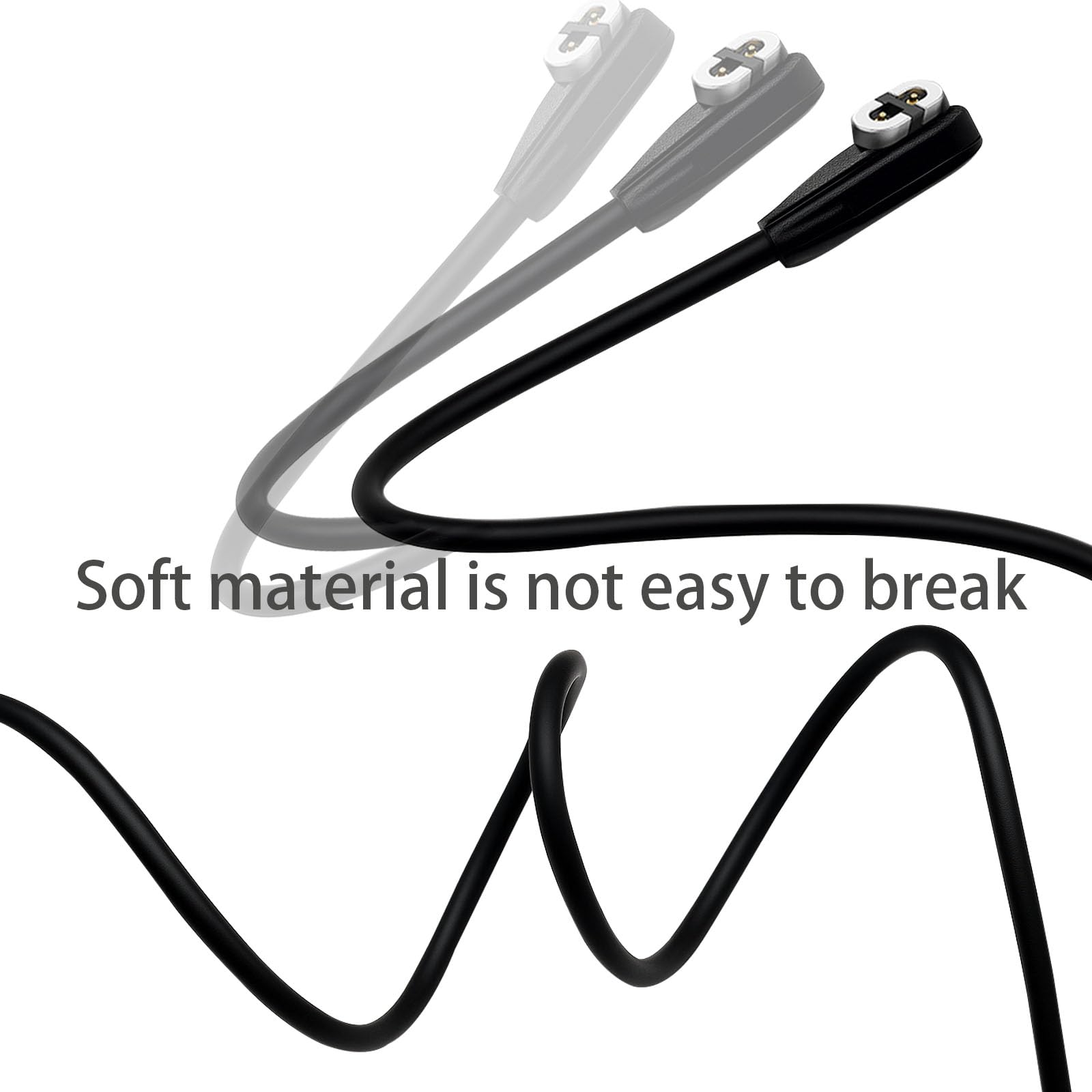 2 Pack Charger Cables Compatible with Shokz, Magnetic Replacement Charging Cable, Suitable for Aftershokz Aeropex AS800/803/Shokz Open Pro, OpenRun Mini, OpenComm Bone Conduction (2, Black)