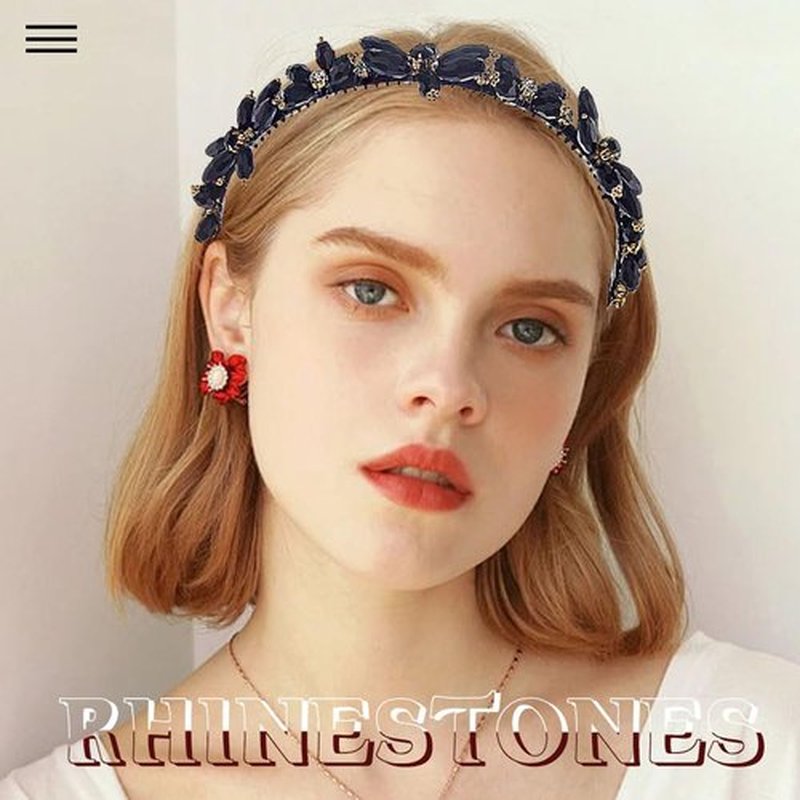 Firuilo Thin Rhinestones Headband Blue Crystal Hair Bands Sparkle Beaded Head Bands for Women(Type A) (Black)