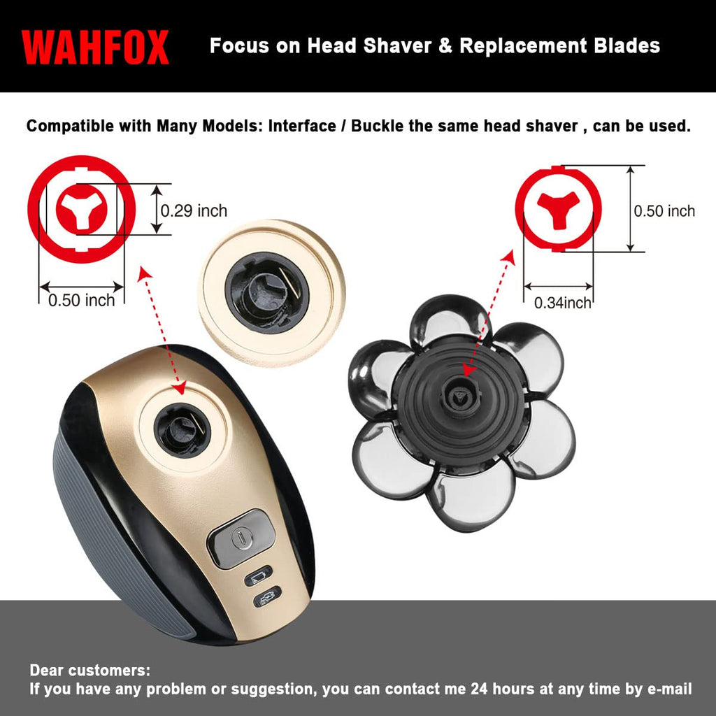 Universa 7 Blades Replacement Heads for Mainstream head shaver brands, Head Shaver Replacement Blades (7 Silver)