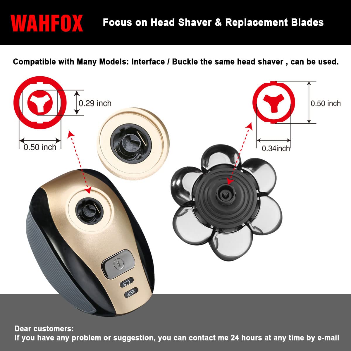 Universa 7 Blades Replacement Heads for Mainstream head shaver brands, Head Shaver Replacement Blades (7 Silver)