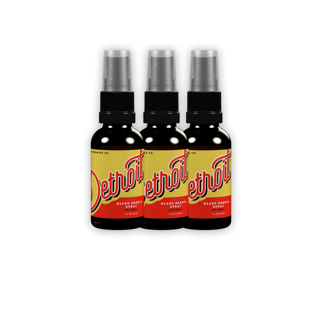 Detroit Grooming Co. Beard Growth Spray | Thickening Beard Care | 3 Pack