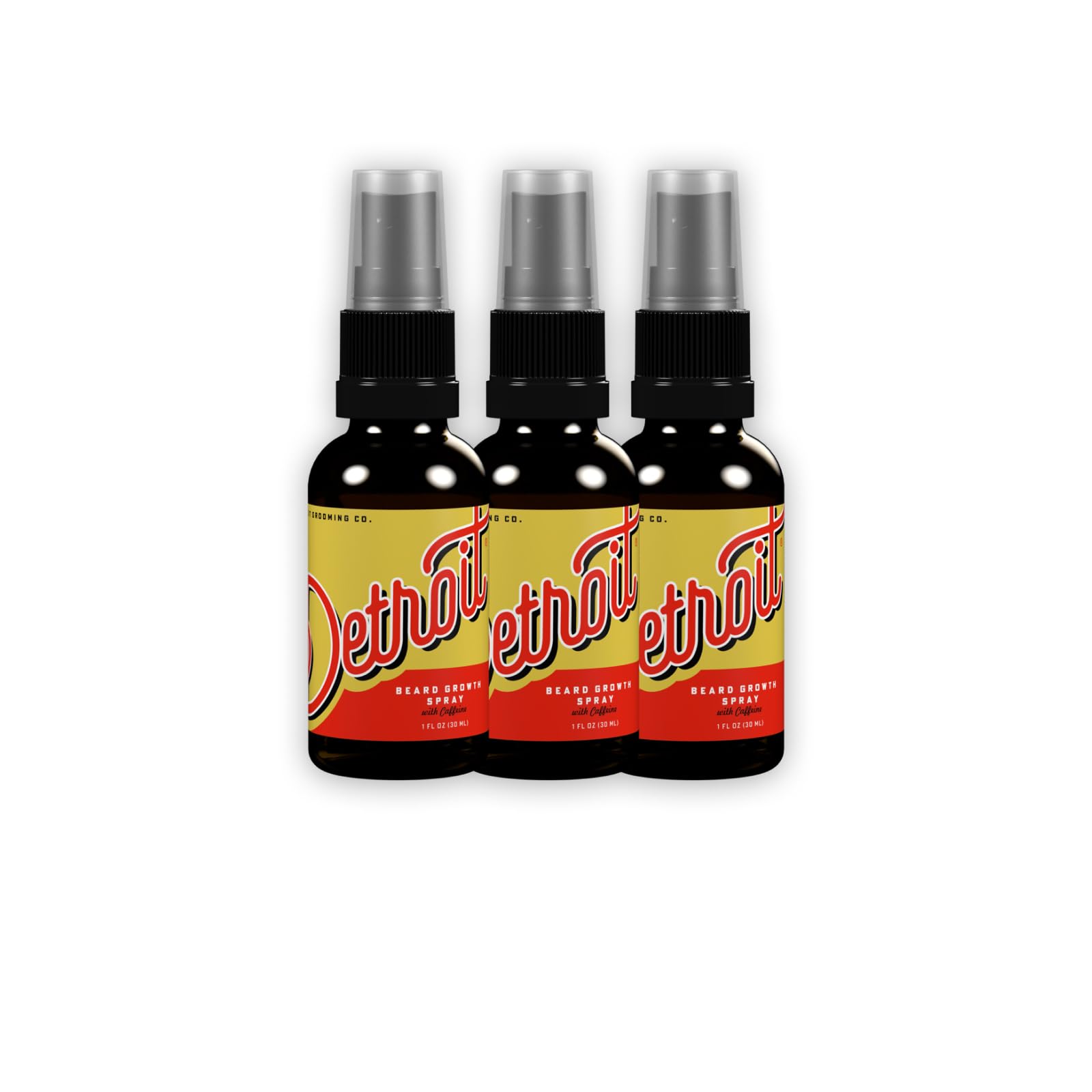 Detroit Grooming Co. Beard Growth Spray | Thickening Beard Care | 3 Pack