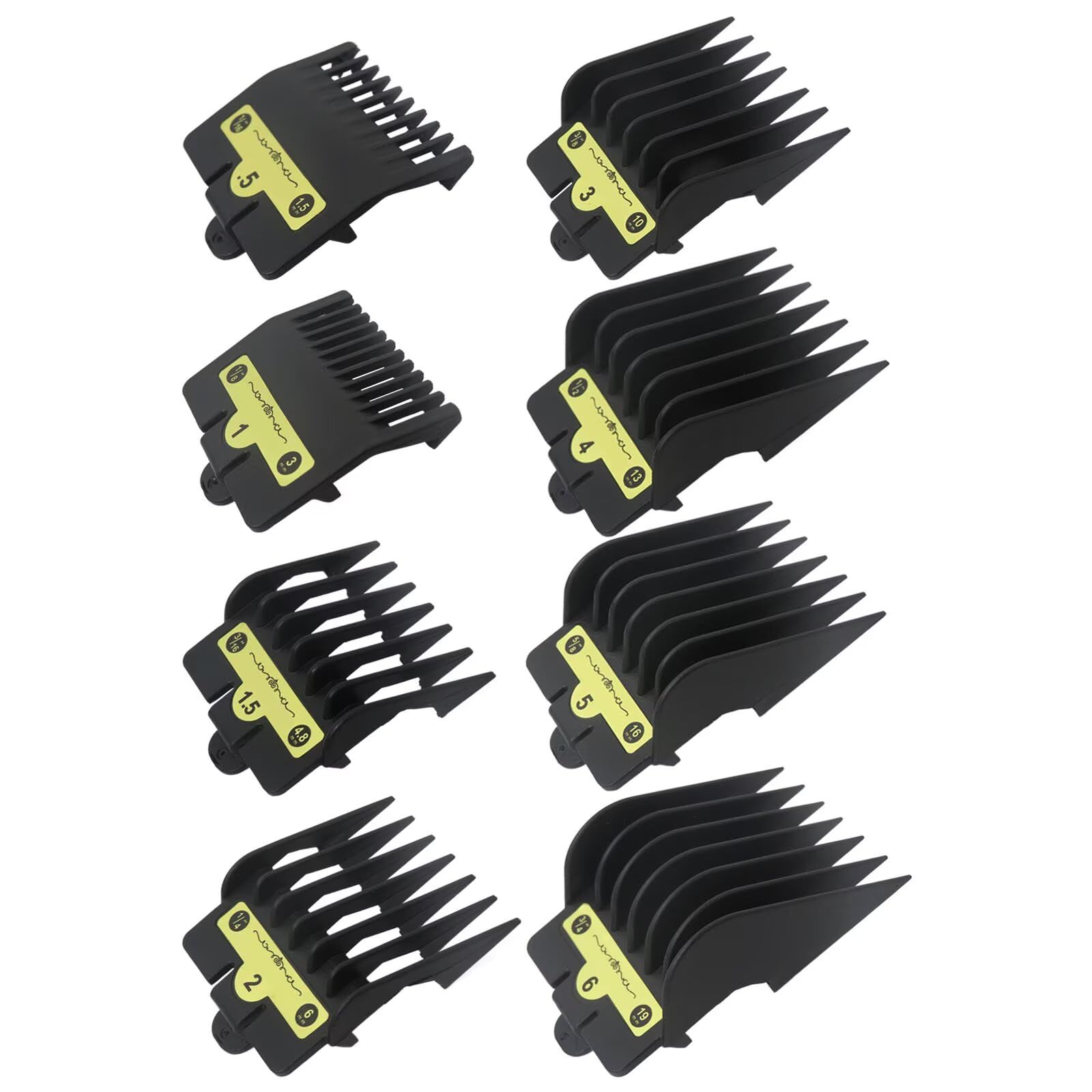 Zafina-UP 8pcs Clipper Guards for BaBylissPRO Barberology FX870, FX880, FX825, and FX673 Clippers, Trimmer Replacement Guards 8 Length (1/16, 1/8, 3/16, 1/4, 3/8, 1/2, 5/8, 3/4inch)