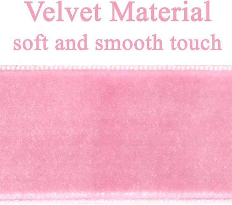 Skiennix 12Pcs Pink Velvet Bows - Elegant Valentine's Day Tree Decorations | 5in x 10in Easter & Spring Ornaments