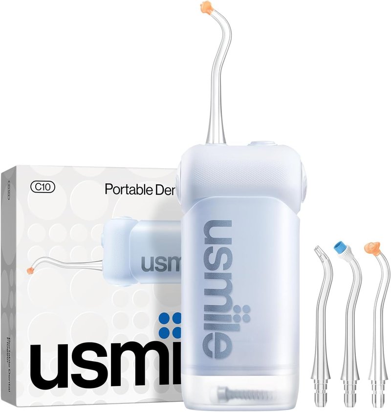 Usmile C10 Portable Water Flosser - Travel-Friendly Design, 95-Day Battery Life, 4 Modes, 180ml Tank, IPX7 Waterproof (Blue)