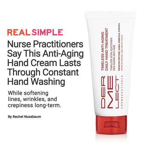 Dermelect Timeless Anti-Aging Daily Hand Treatment - Anti Aging Cream with Peptides Hyaluronic Acid Hydrating & Brightening Treatment for Dry Hands, Dark Spots, Over Washed Hands 4.0 oz