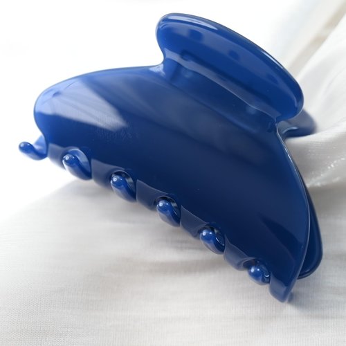 Prettyou Handmade Celluloid Acetate French Design Barrettes Tortoise Shell Claws Hair Claw Luxury Fashion Accessories Hair Clip for Women (dark blue)