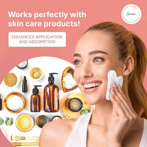 GUASHAPE Natural White Quartz Gua Sha Facial Tools | Guasha Tool for Face Sculpting, Shaping, Reduce Puffiness, Tension Relief | Stone for Eyes, Face and Body
