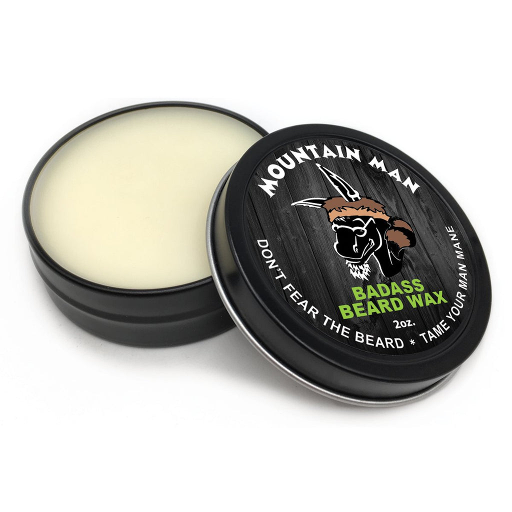 Badass Beard Care Beard Wax For Men - The Mountain Man, 2 oz - Softens Beard Hair, Leaves Your Beard Looking and Feeling More Dense