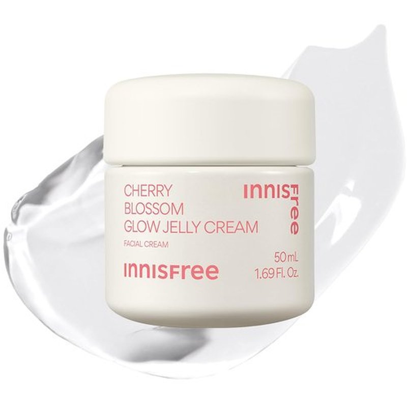Innisfree Cherry Blossom Glow Jelly Cream - Hydrating Korean Moisturizer with Niacinamide for Radiant Skin