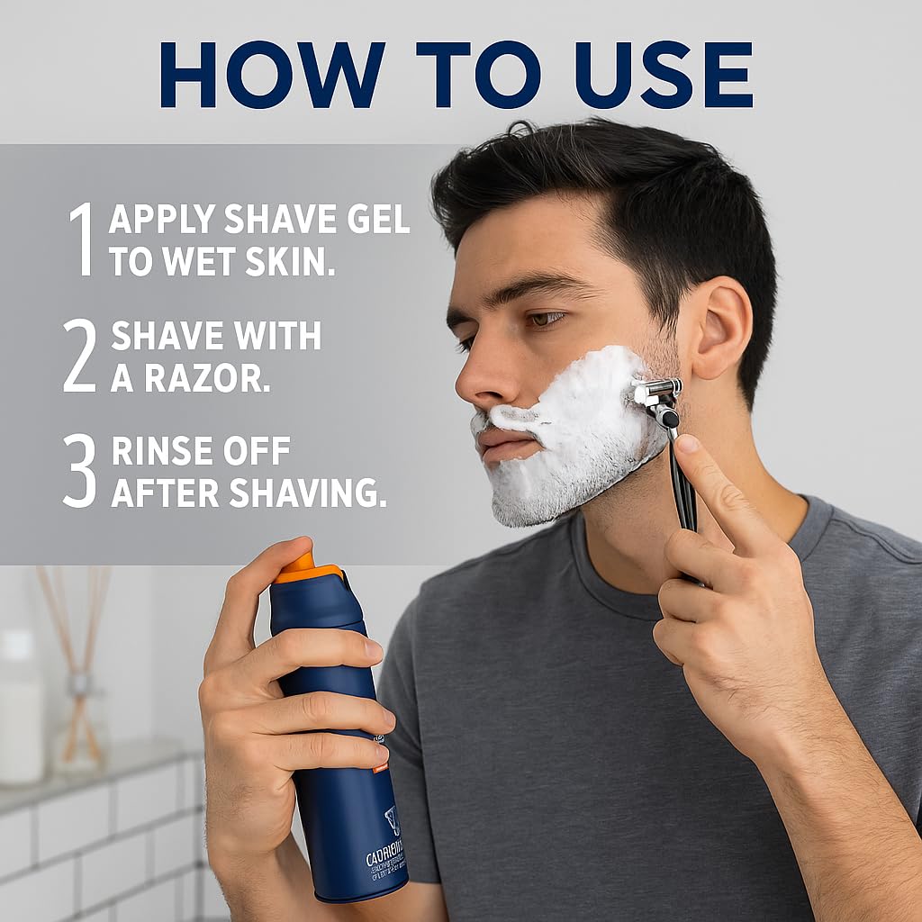Fragrance-Free Shaving Gel for Men, Sensitive Skin Protection, Smooth Razor Glide, Hydrating Shave Gel with Aloe, 7 oz, Non-Irritating Formula