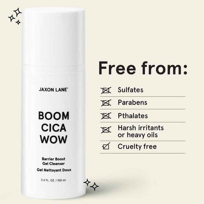 Centella Face Wash for Men Skin Care: BOOM CICA WOW Mens Face Wash Korean Barrier Boost Hydrating Gel Cleanser for Oily, Dry, Acne Prone Skin, Unisex Daily Facial Cleanser, Hyaluronic Acid & Green Tea