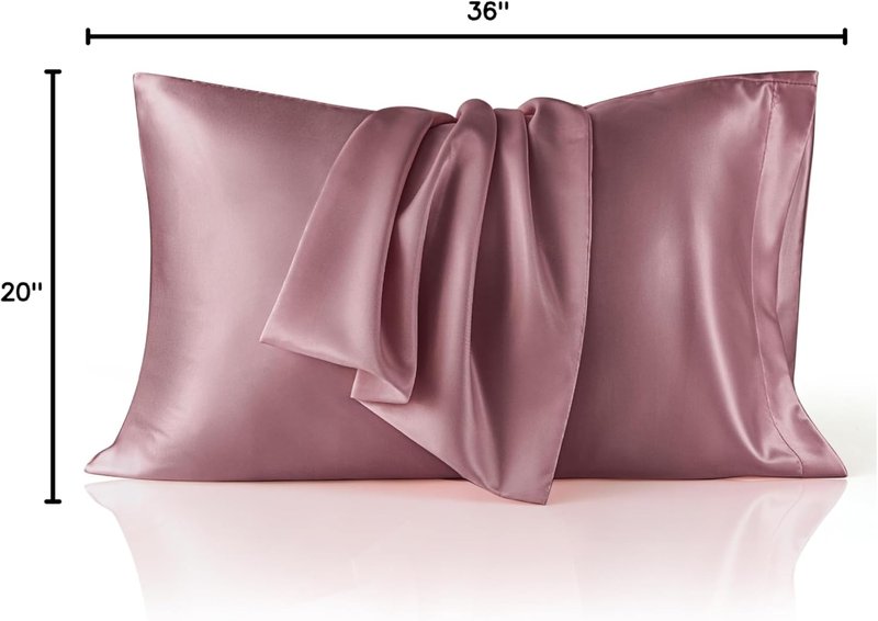 Bedsure Satin Pillowcase Set of 2 | King Size Nostalgia Rose - Silky Soft for Hair & Skin, 20x36 Inches