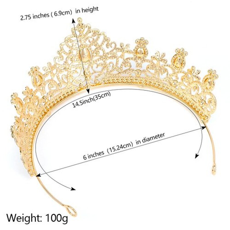 AHONEY Gold Crown Queen Crowns Tiara for Women Birthday Quinceanera Crown Rhinestone Bride Headband Princess Decoration for Wedding Party Prom Halloween