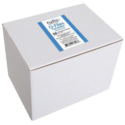 ForPro Professional Collection O-Files Fat Buffer, 240/1200 Grit, Double-Sided Manicure & Pedicure Nail Buffer, Individually-Wrapped, Disposable Nail File, 6” L x .75” W, 50-Count