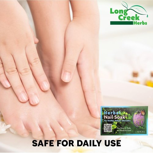 Long Creek Herbs Nail Soak - 100 Percent Natural Hand and Foot Soak - Strengthens Nails and Softens Skin - Relieves Dryness and Cracked Heels