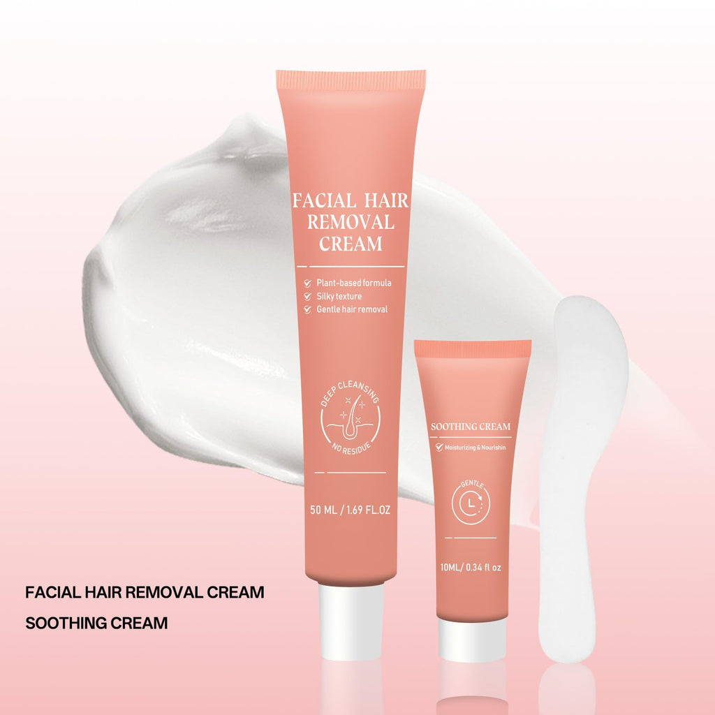 Women Facial Hair Removal Cream for Face Sensitive Skin, Painless Facial Depilatory Cream for Face, Flawless Unwanted Chin Upper Lip Hair Remover, At Home Pubic Hair Removal
