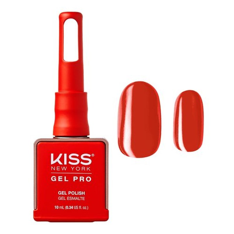 KISS NEW YORK Gel Nail Polish Soak Off UV LED Gel Polish 10mL Nail Art Salon Manicure DIY HEMA FREE, TPO FREE (So Scarlet)
