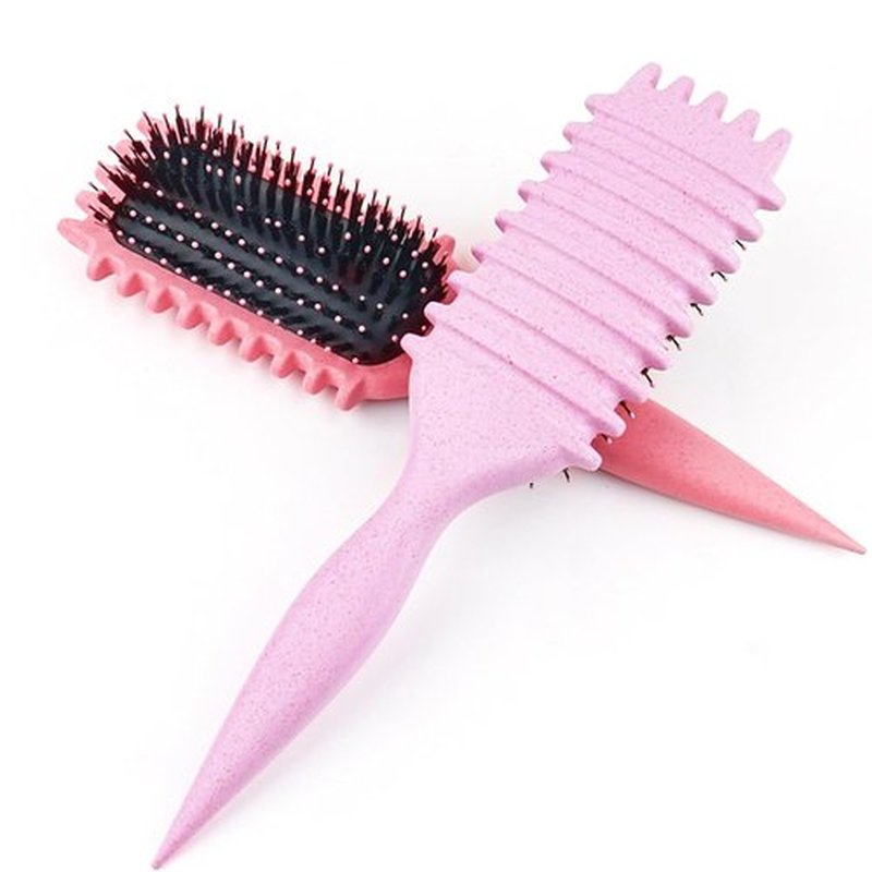 Skiennix Curl Defining Brush - 1 PCS Curly Hair Brush for Effortless Combing & Shaping (Pink)
