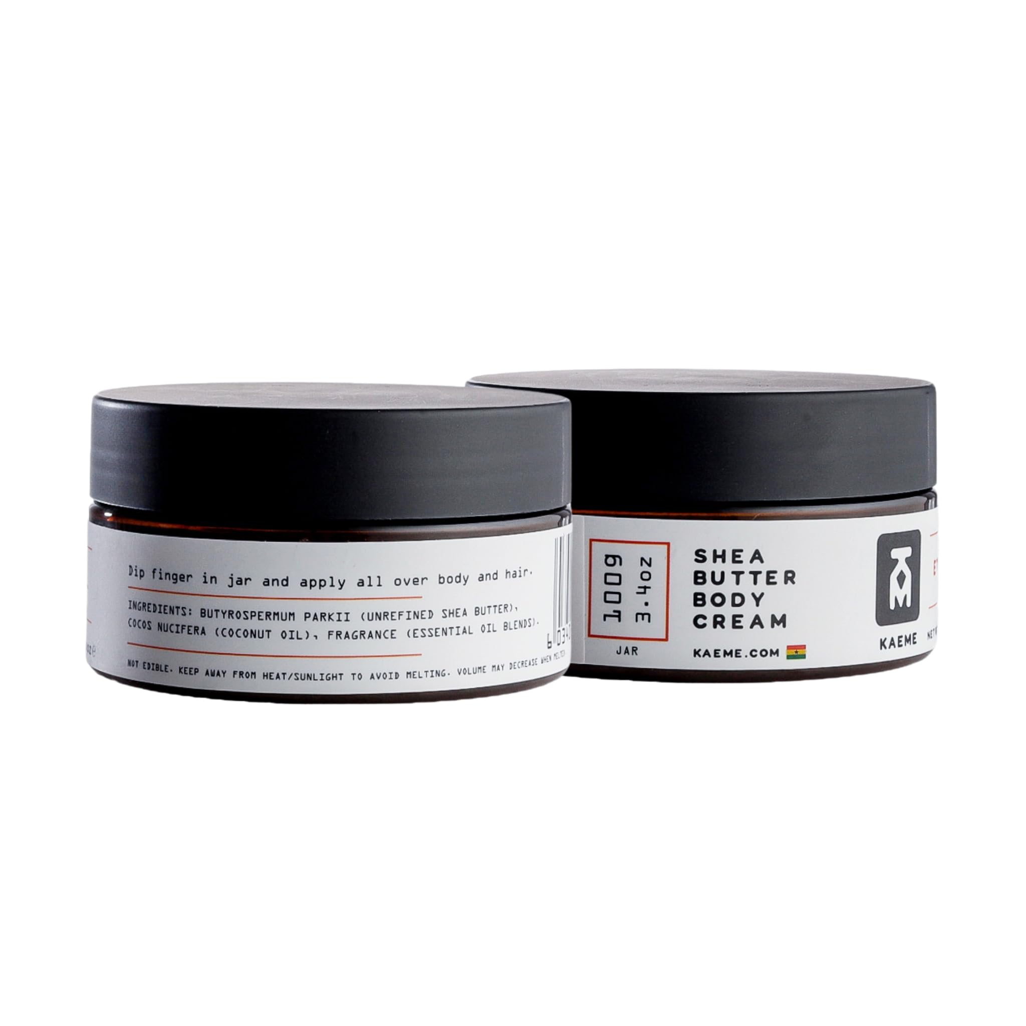 Kaeme.com Eternal Non-Greasy Whipped Shea Body Butter For Face, Body, Hair-Made With 100% Organic Raw Unrefined Shea & Coconut Oil, Deep Hydration for Dry, Sensitive Skin, Eczema Relief-3.4oz/100g Jar