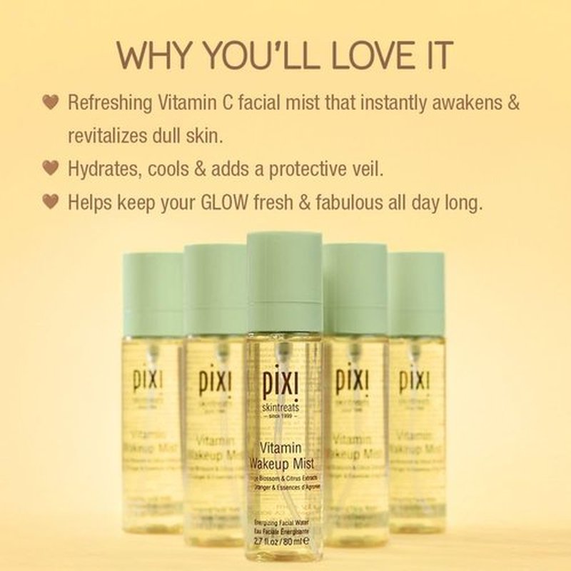 Pixi Vitamin-C Wakeup Mist - Refreshing Hydration Boosting Treatment Toner | 2.7 fl oz / 80ml