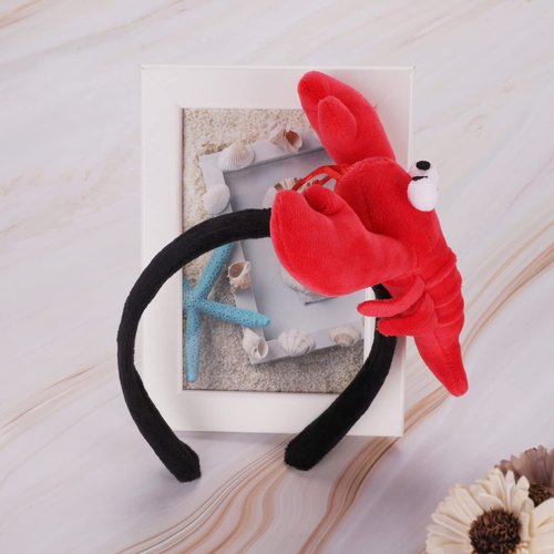 haozaikeji Funny Crab Lobster Headband Plush Animal Headpiece Wash Face Makeup Hair Hoop Theme Party Accessories