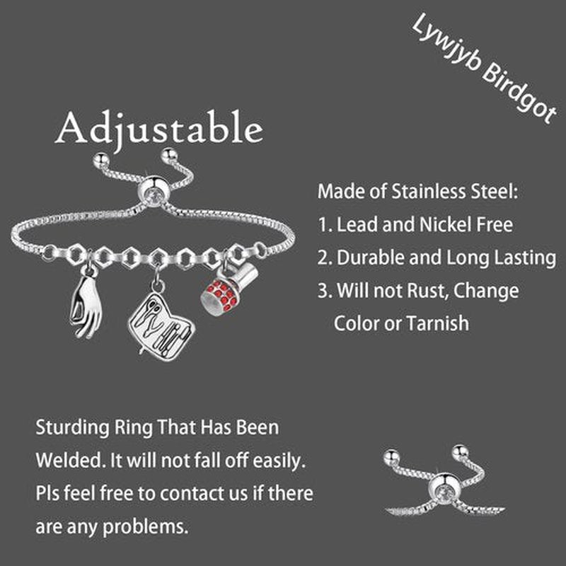 Lywjyb Birdgot Nail Tech Bracelet Nail Artist Gift Nail Technician Jewelry for Manicurist Cosmetology (nail br card)