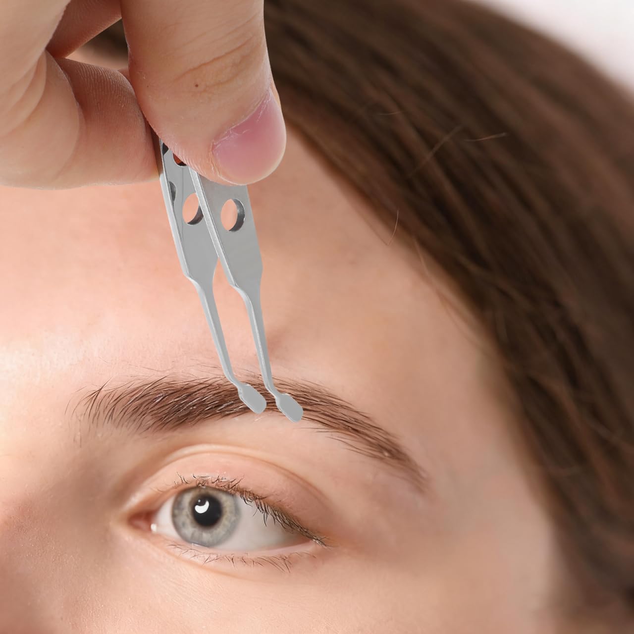 TEHAUX Meibomian Gland Expressor, Eyelid Massage Tool with Safety Stop Pin to Unclog Eye Oil Glands, Professional Dry Eye Tool for MGD & Chalazion Relief (Silver)
