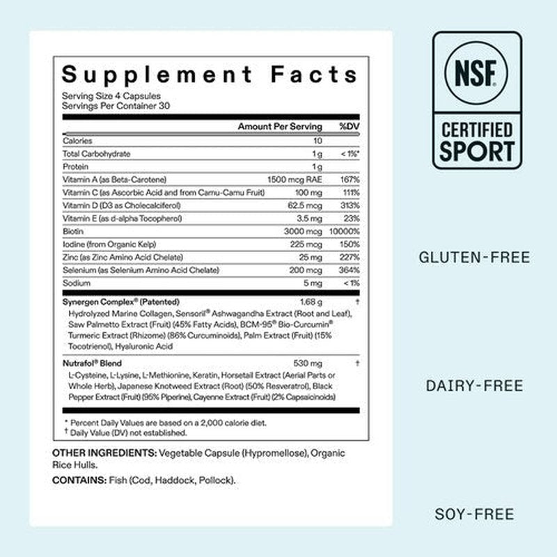 Nutrafol Women's Hair Growth Supplements - Clinically Proven for Thicker, Stronger Hair | 1 Month Supply