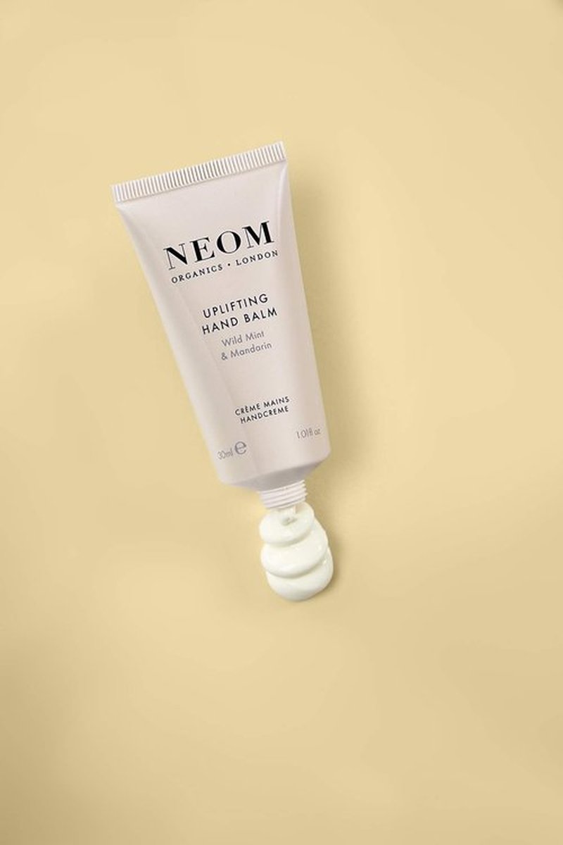 Neom Uplifting Hand Balm, 30ml I Wild Mint & Mandarin I 4 other essential oils I 100% Natural Fragrances I Cocoa and Shea Butter I Nourishing and Softening I Lift your mood