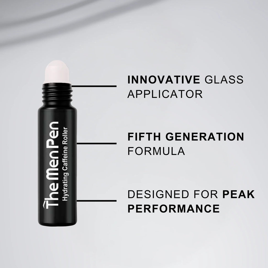 The Men Pen Eye Revival Duo | Caffeine Roller + Peptide Patches | Puffiness, Dark Circle, and Tired Eye Treatment (30 Day Supply)