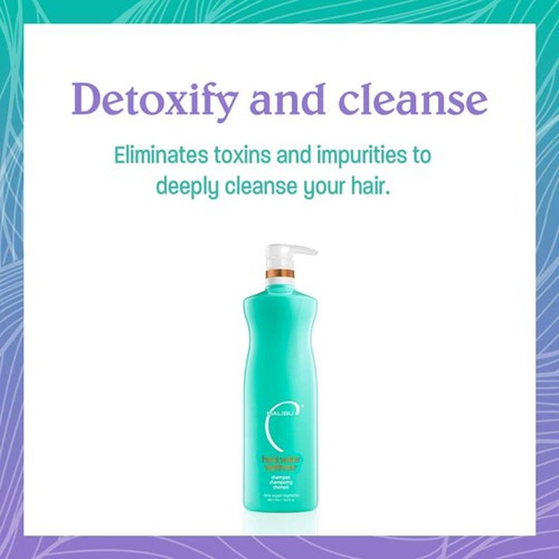Malibu C Hard Water Wellness Shampoo - Hydrating, Sulfate-Free Formula for Mineral Removal - 10 oz