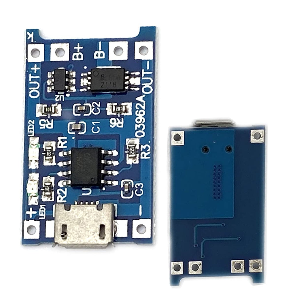 Kiro&Seeu 5PCS TP4056 Mirco-USB 5V 1A 18650 Lithium Battery Charger Module Charging Board with Dual Protection Functions