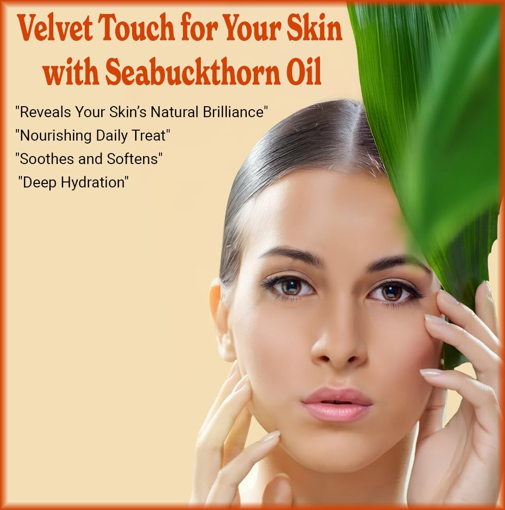 Natural Born Oils 4oz Sea Buckthorn Oil, 100% Pure and Natural, Organic, Cold-pressed, Unrefined, Revitalizing, Includes Pump & Dropper