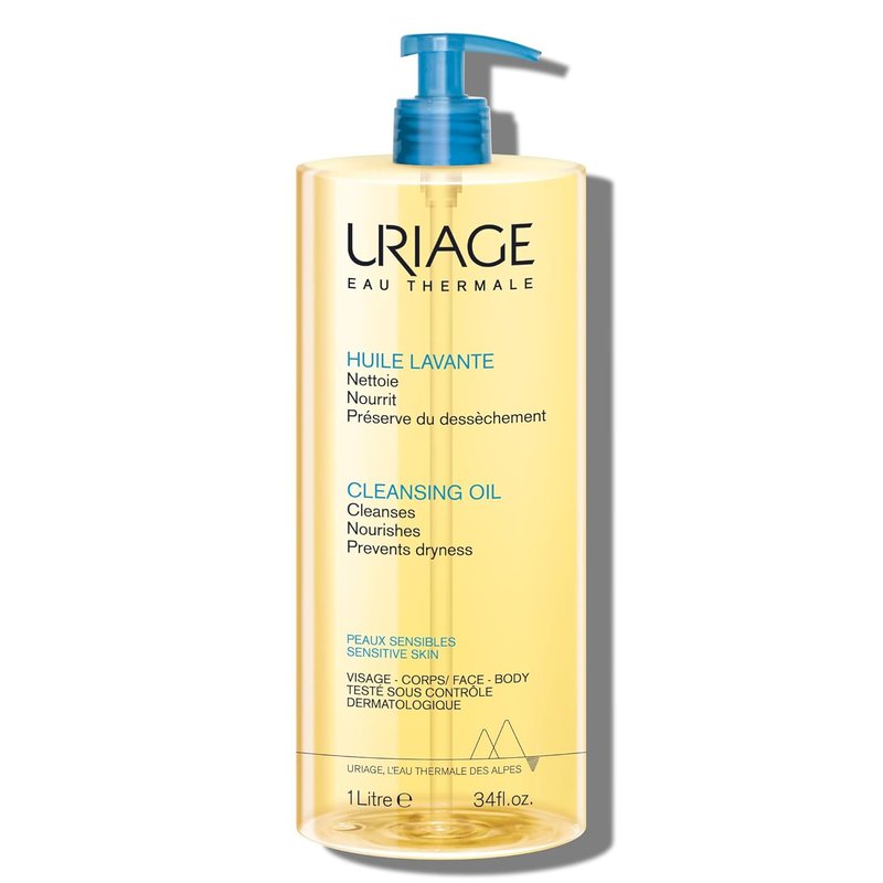 Uriage Cleansing Oil - 2-In-1 Foaming Shower Oil for Face & Body | Glycerin 25% for Sensitive Skin