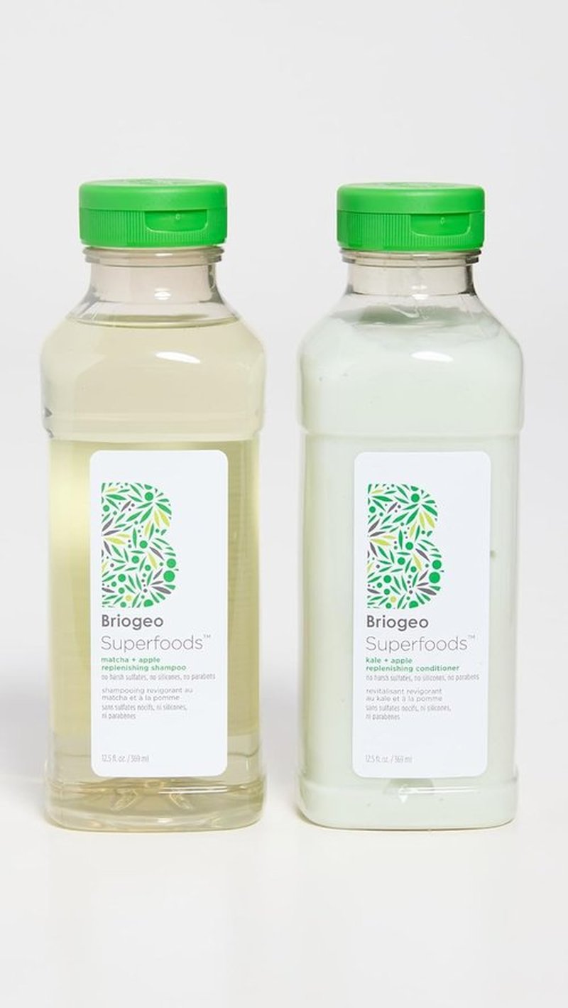 Briogeo Superfoods Matcha Hair Pack - Antioxidant-Rich Shampoo & Conditioner Duo | Vegan & Cruelty-Free | 2 x 12.5 fl oz