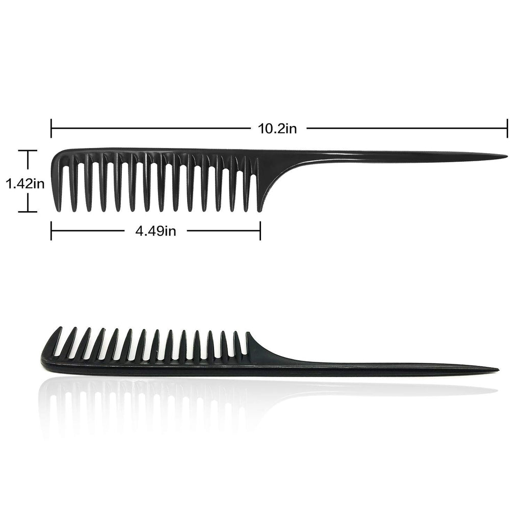 Wapodeai 2 Pcs Wide Tooth Comb Detangling Hair Brush, Anti Static Heat Resistant Hair Comb, Suitable for all Kinds of Hair.
