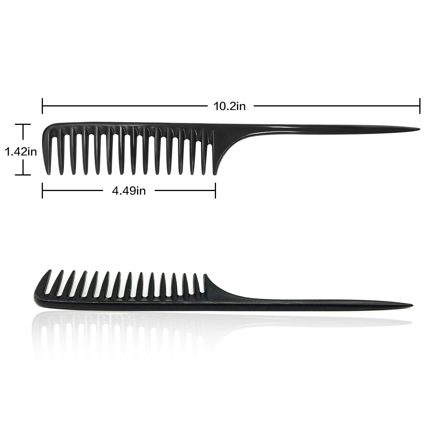 Wapodeai 2 Pcs Wide Tooth Comb Detangling Hair Brush, Anti Static Heat Resistant Hair Comb, Suitable for all Kinds of Hair.