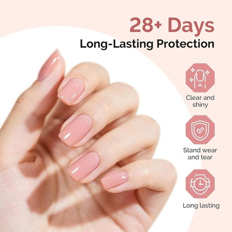 MelodySusie Top Coat & Base Coat Set - No Wipe Glossy Finish, Long Lasting Shine | 2 Pcs 15ml Clear Nail Polish Kit