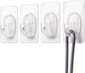 Skiennix 27 Pack Small Adhesive Wall Hooks - Clear Mini Hooks for Damage-Free Hanging Decor & Cables