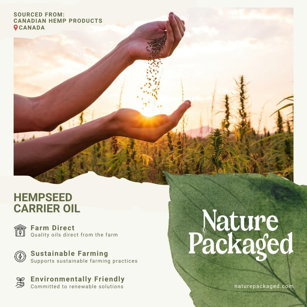 Nature Packaged Hemp Seed Oil for Skin, Hair and Body Direct from Hemp Oil Canada - Cold Pressed Hemp Seed Oils - 16oz (Pack of 2)