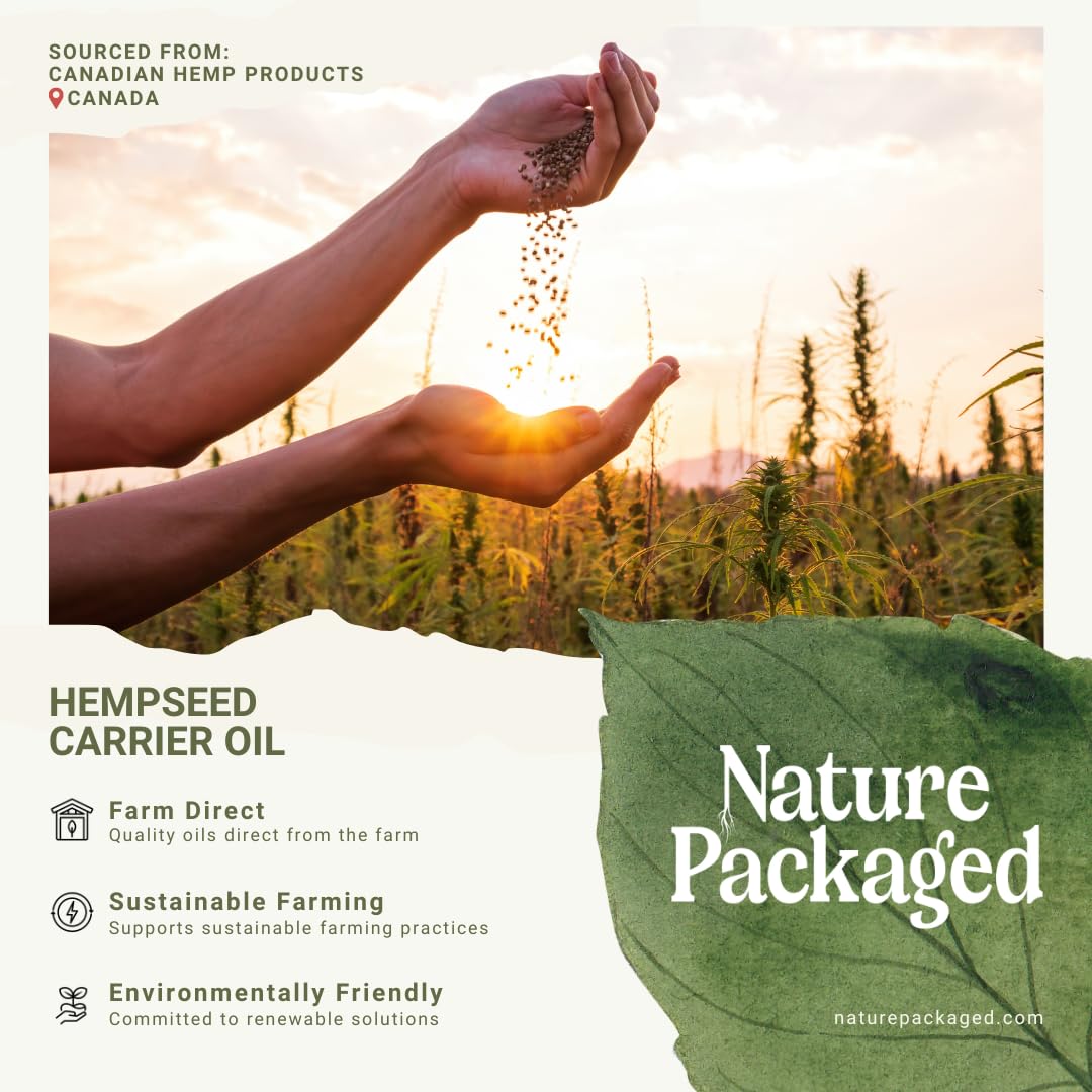 Nature Packaged Hemp Seed Oil for Skin, Hair and Body Direct from Hemp Oil Canada - Cold Pressed Hemp Seed Oils - 16oz (Pack of 2)