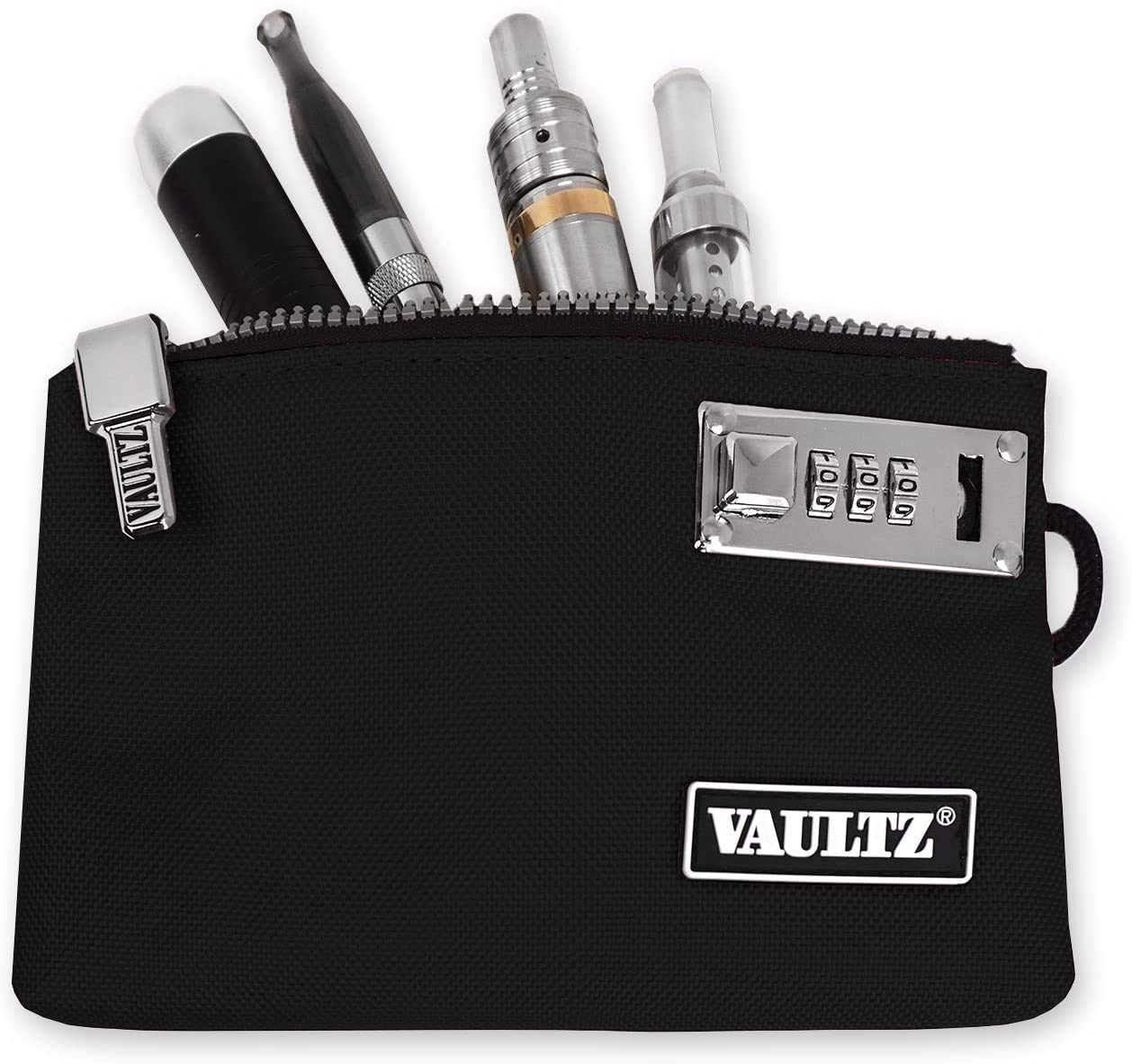 Vaultz Money Bag with Lock - 5 x 8 Inches, Men & Women's Locking Accessories Pouch for Cash, Bank Deposits, Wallet, Medicine, Phone and Credit Cards - Black